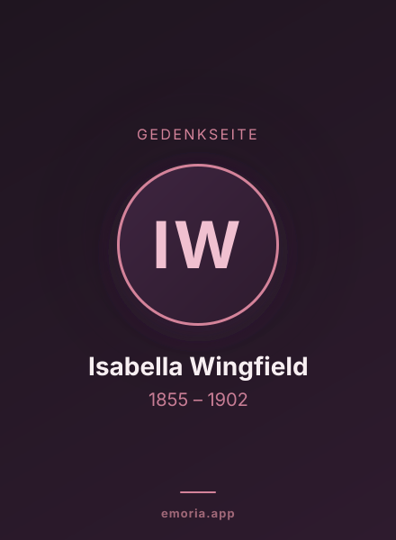 Gedenkportrait von Isabella Wingfield