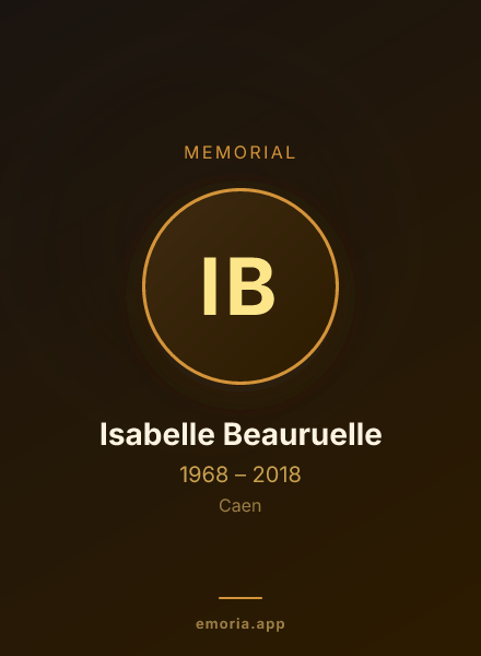 Memorial portrait of Isabelle Beauruelle