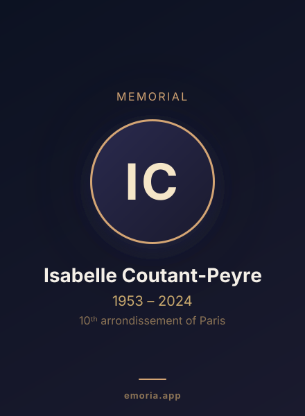 Memorial portrait of Isabelle Coutant-Peyre
