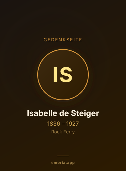 Gedenkportrait von Isabelle de Steiger