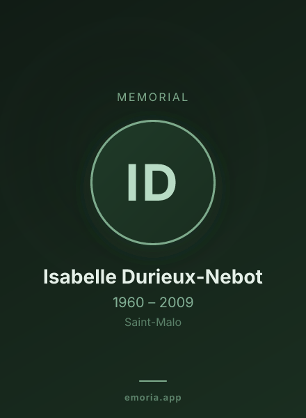 Memorial portrait of Isabelle Durieux-Nebot
