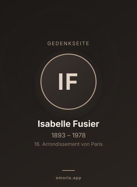 Gedenkportrait von Isabelle Fusier