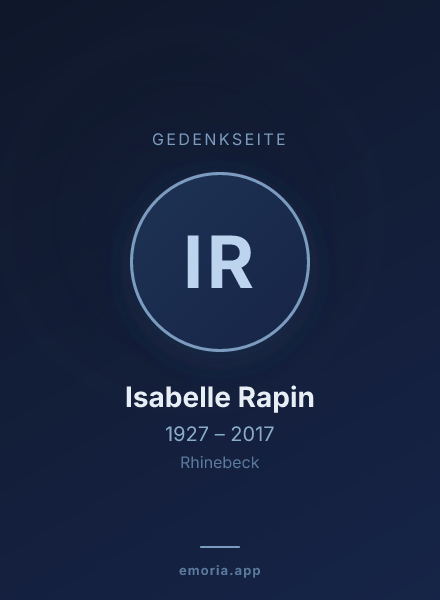 Gedenkportrait von Isabelle Rapin