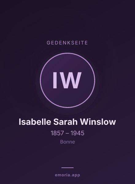 Gedenkportrait von Isabelle Sarah Winslow