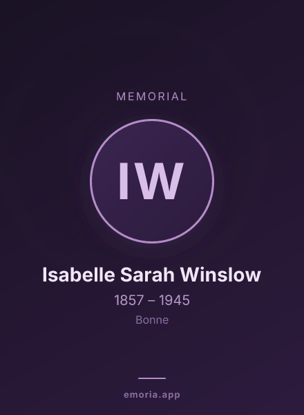 Memorial portrait of Isabelle Sarah Winslow