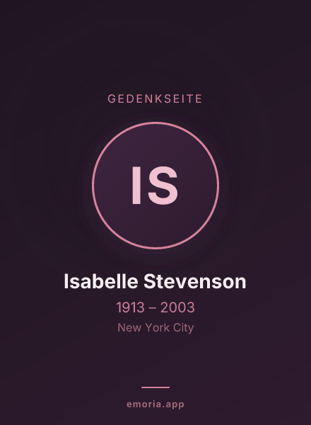 Gedenkportrait von Isabelle Stevenson
