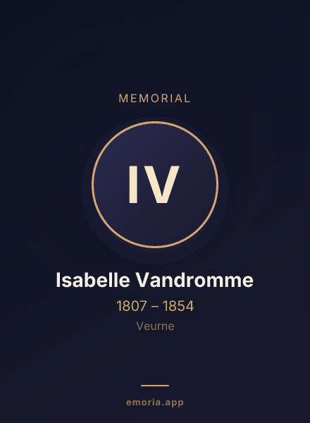 Memorial portrait of Isabelle Vandromme