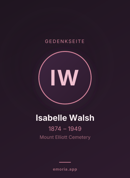 Gedenkportrait von Isabelle Walsh