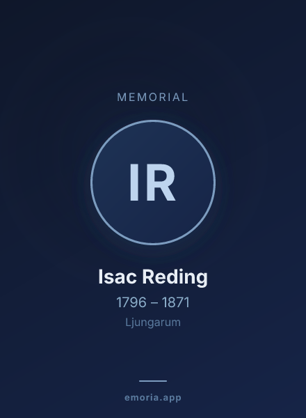 Memorial portrait of Isac Reding