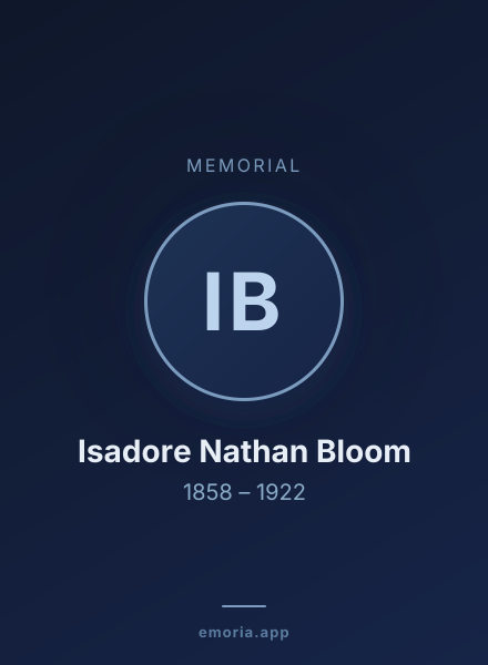 Memorial portrait of Isadore Nathan Bloom