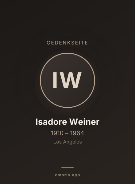 Gedenkportrait von Isadore Weiner