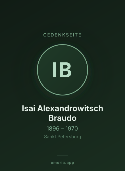 Gedenkportrait von Isai Alexandrowitsch Braudo
