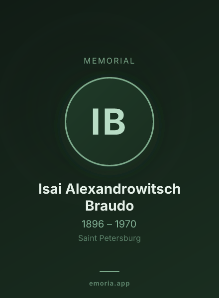 Memorial portrait of Isai Alexandrowitsch Braudo