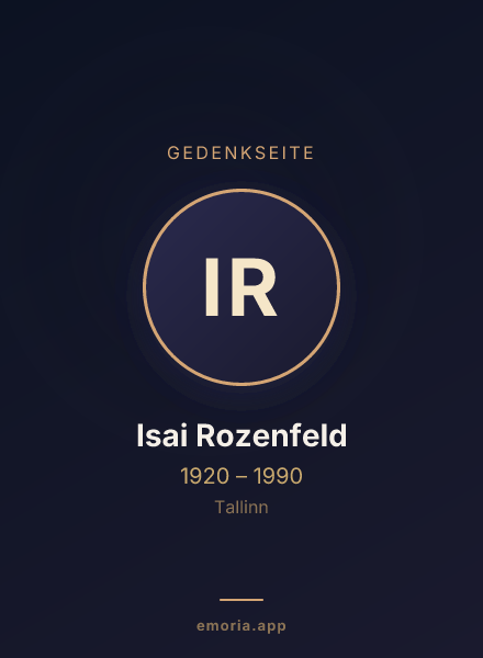 Gedenkportrait von Isai Rozenfeld