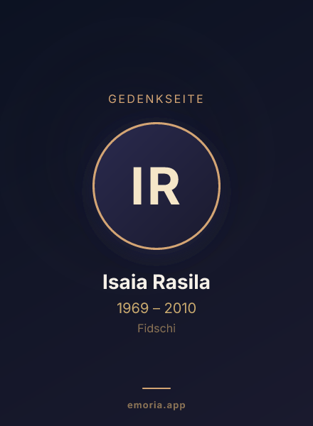 Gedenkportrait von Isaia Rasila