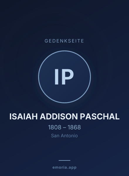 Gedenkportrait von ISAIAH ADDISON PASCHAL