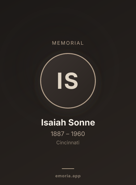 Memorial portrait of Isaiah Sonne