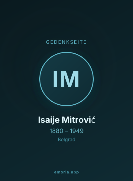 Gedenkportrait von Isaije Mitrović