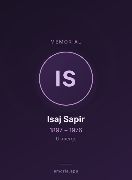 Memorial portrait of Isaj Sapir