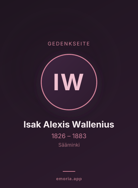 Gedenkportrait von Isak Alexis Wallenius