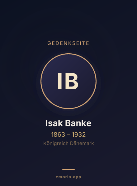 Gedenkportrait von Isak Banke