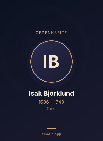 Gedenkportrait von Isak Björklund