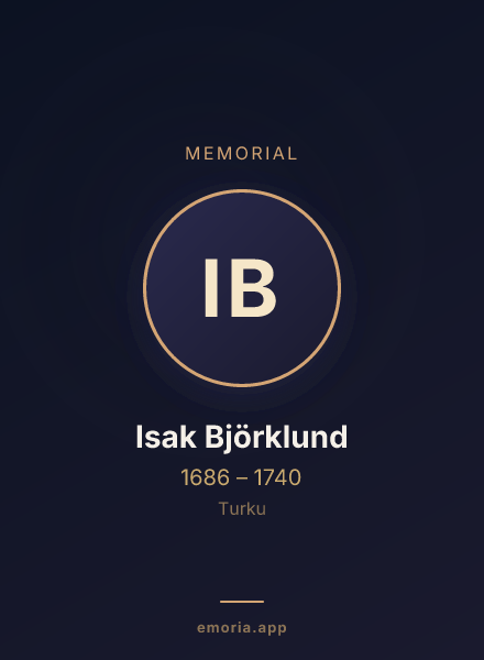 Memorial portrait of Isak Björklund