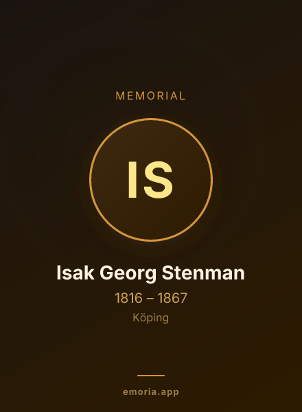 Memorial portrait of Isak Georg Stenman