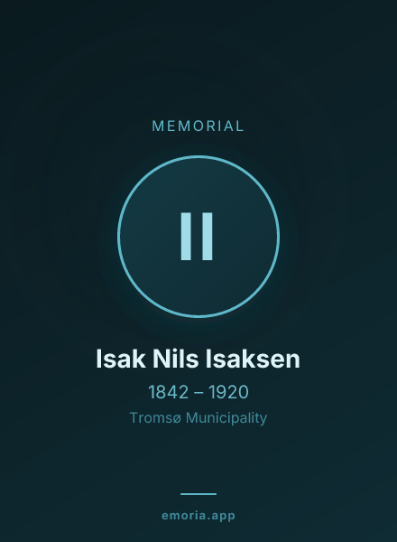 Memorial portrait of Isak Nils Isaksen