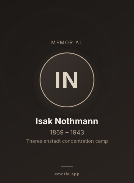 Memorial portrait of Isak Nothmann