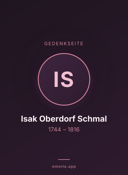 Gedenkportrait von Isak Oberdorf Schmal