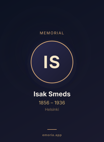 Memorial portrait of Isak Smeds