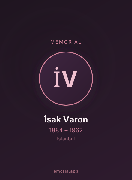 Memorial portrait of İsak Varon