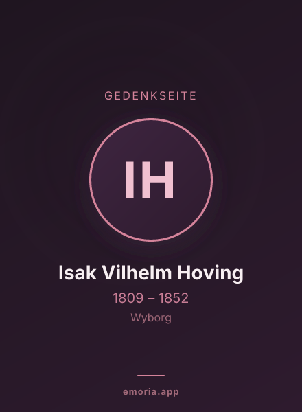 Gedenkportrait von Isak Vilhelm Hoving