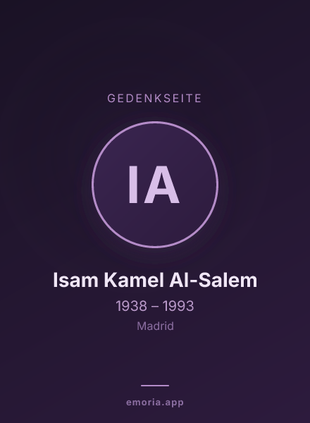 Gedenkportrait von Isam Kamel Al-Salem