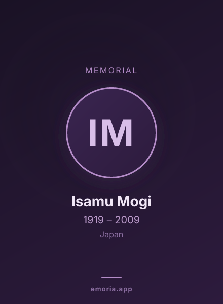 Memorial portrait of Isamu Mogi