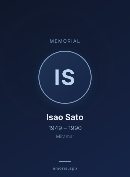 Memorial portrait of Isao Sato
