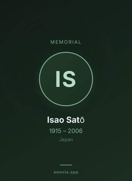Memorial portrait of Isao Satō