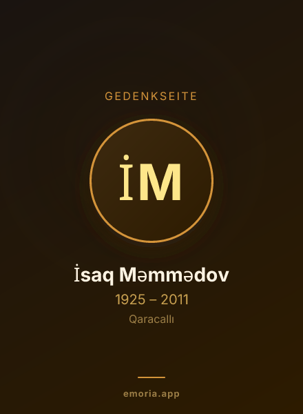 Gedenkportrait von İsaq Məmmədov