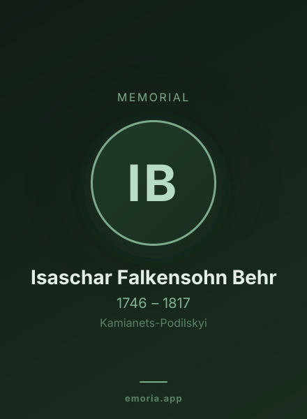 Memorial portrait of Isaschar Falkensohn Behr