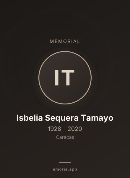Memorial portrait of Isbelia Sequera Tamayo