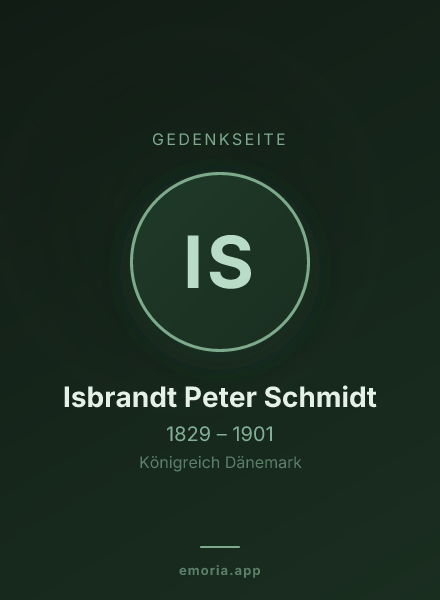 Gedenkportrait von Isbrandt Peter Schmidt