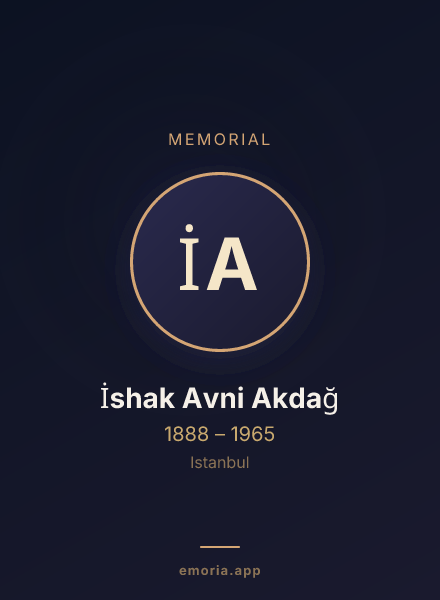 Memorial portrait of İshak Avni Akdağ