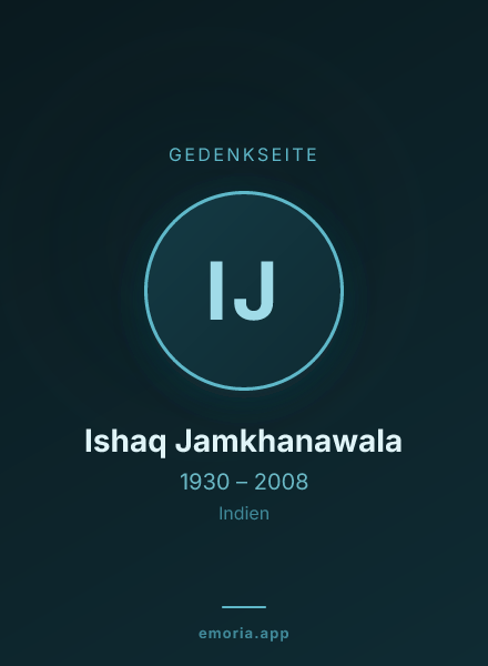 Gedenkportrait von Ishaq Jamkhanawala