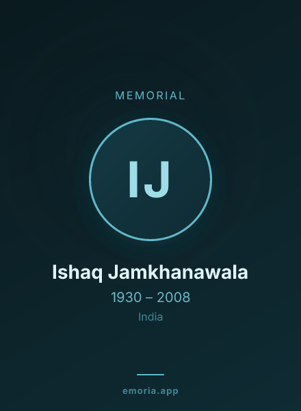 Memorial portrait of Ishaq Jamkhanawala