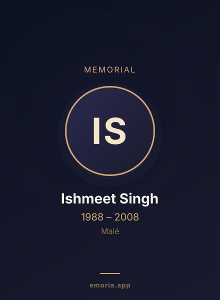 Memorial portrait of Ishmeet Singh
