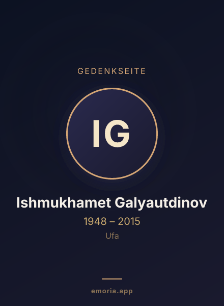 Gedenkportrait von Ishmukhamet Galyautdinov