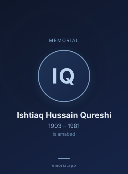 Memorial portrait of Ishtiaq Hussain Qureshi