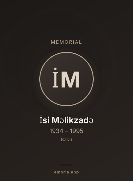 Memorial portrait of İsi Məlikzadə
