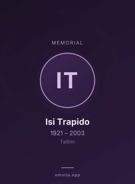 Memorial portrait of Isi Trapido